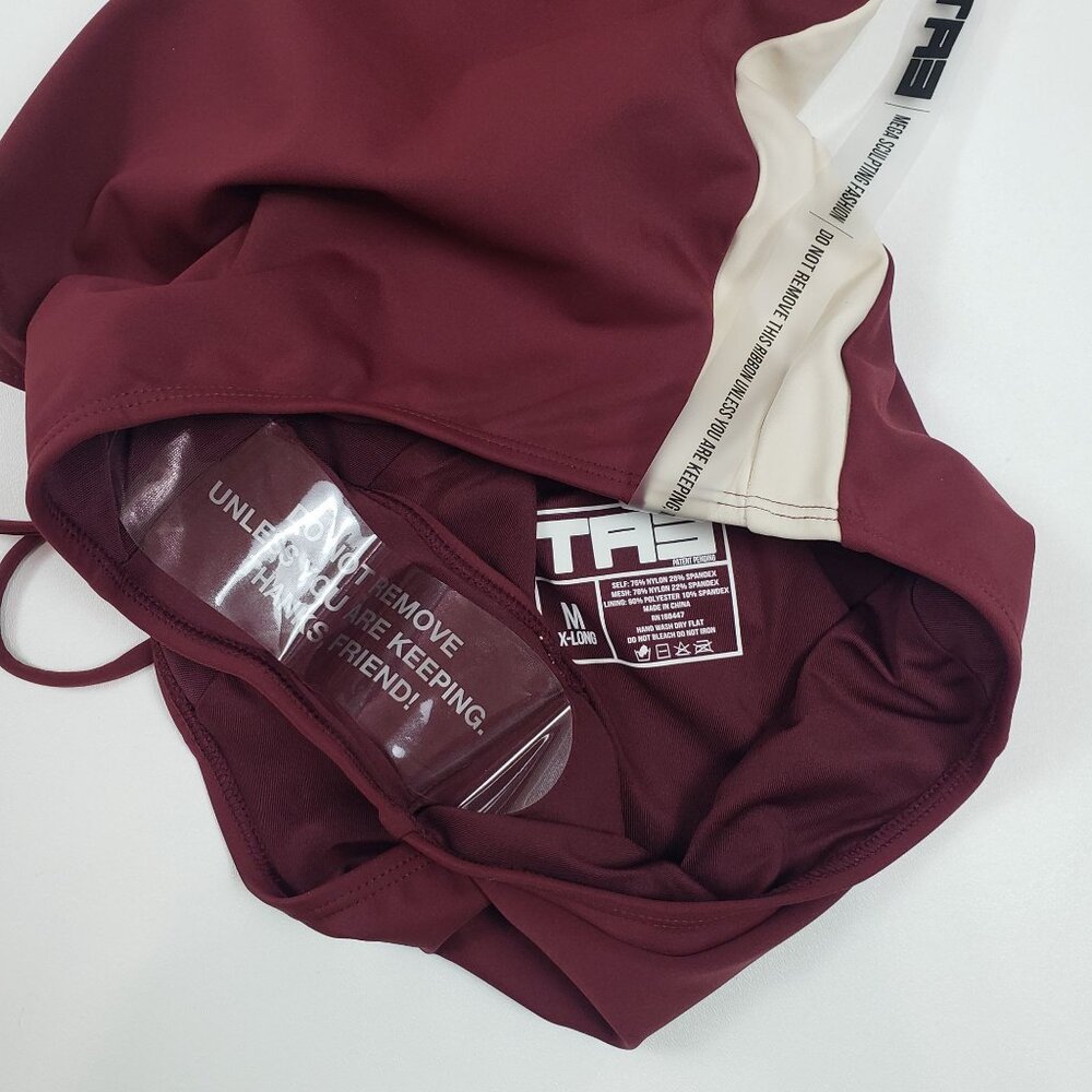 TA3 Plungey Contour One Piece Swimsuit Dark Cherry/Oat Medium X-Long Shaping NWT - Picture 11 of 13